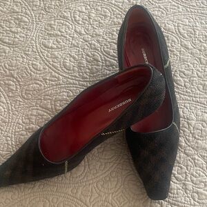 Burberry Black and Brown Plaid Women's Heels